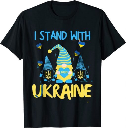 Gnome Support Ukraine I Stand With Ukraine Ukrainian Flag Gift Shirt