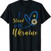 No War I Stand With Ukraine Heart Sunflower Flag Symbol Support Ukraine T-Shirt