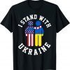 I Stand With Ukraine Ukrainian American Flag Freedom Save Ukraine T-Shirt
