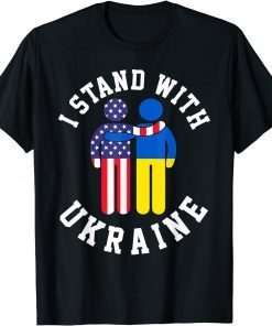 I Stand With Ukraine Ukrainian American Flag Freedom Save Ukraine T-Shirt