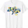 I Stand With Ukraine Ukrainian Map Watercolor Save Ukraine T-Shirt