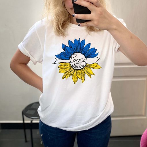 Peace In Ukraine Sunflower Stand With Ukraine Anti War Save Ukraine T Shirt