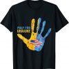 Pray For Ukraine Support American USA Ukrainian Map Graphic T-Shirt