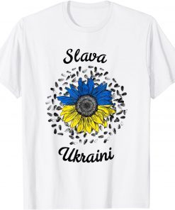 Slava Ukraini Sunflower Ukrainian Flag I Stand With Ukraine Save Ukraine T-Shirt