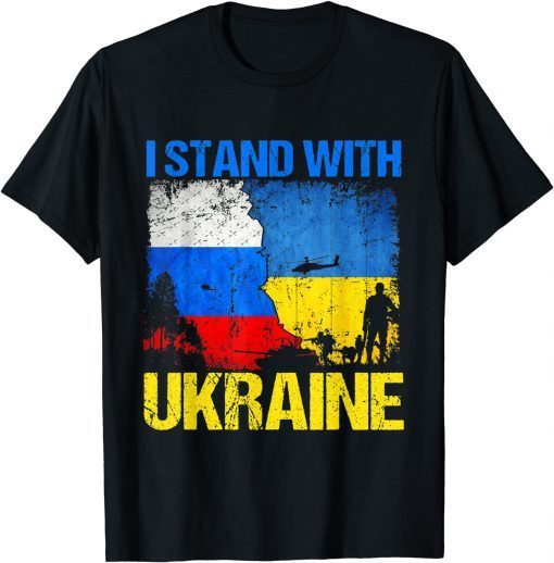 Soldier Flag Support I Stand With Ukraine Russian Ukrainian Love Classic T-Shirt