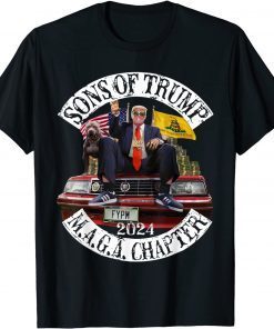 Sons of Trump Maga Chapter 2024 With Pitbull Dog On Car Gift Shirt