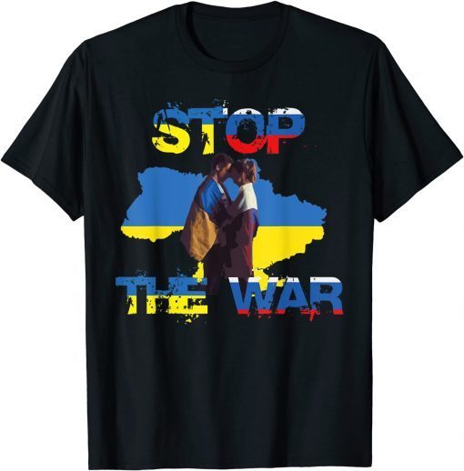 Stop The War Ukraine Ukrainian Flag Freedom Peace Save Ukraine T-Shirt