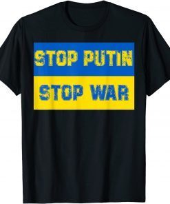 Stop Putin Stop War Peace Ukraine T-Shirt