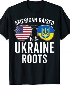 Sunglasses with Ukraine Roots USA Ukrainian Flag Save Ukraine T-Shirt