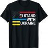 Support I Stand With Ukraine American Flag Ukrainian Flag Save Ukraine T-Shirt