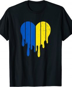 Support Ukraine I Stand With Ukraine Heart Ukrainian Flag Save Ukraine T-Shirt