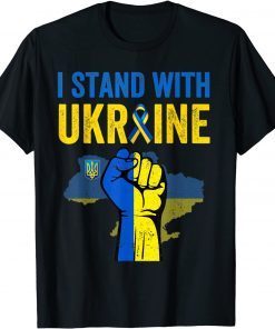 Support Ukraine I Stand With Ukraine Ribbon Flag Support Ukraine Shirt