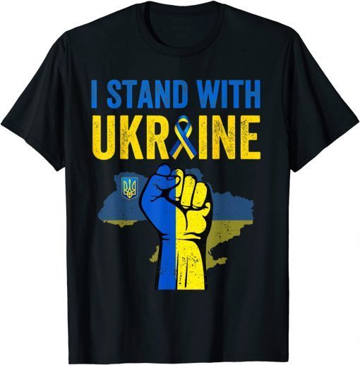 Support Ukraine I Stand With Ukraine Ribbon Flag Support Ukraine Shirt