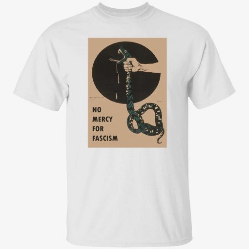 Snake no mercy for fascism tee shirt