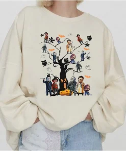 Horror character movie on the tree Halloween T-Shirt