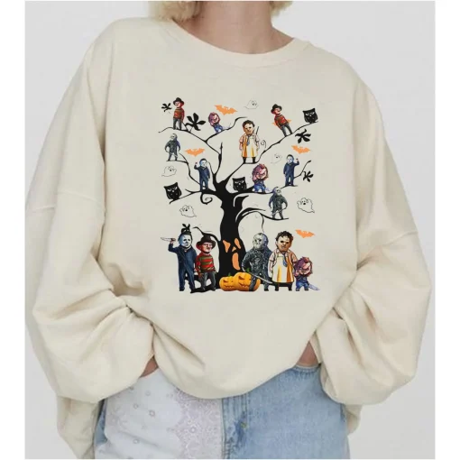 Horror character movie on the tree Halloween T-Shirt