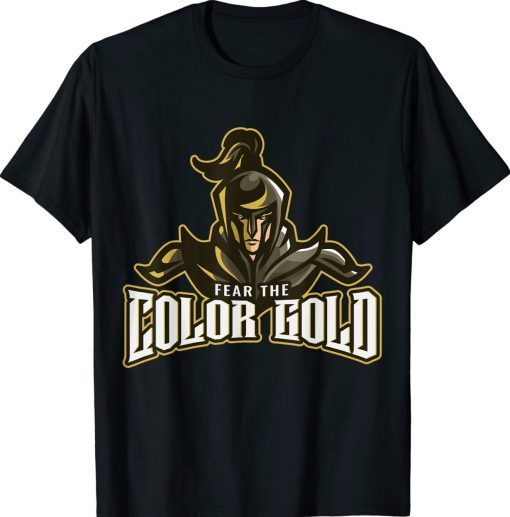 Color Gold Fear Knights Novelty Dragon Tee Shirt