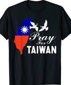 Pray For Taiwan Support Taiwanese Flag Heart Tee Shirt