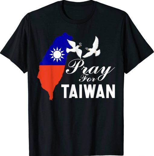 Pray For Taiwan Support Taiwanese Flag Heart Tee Shirt