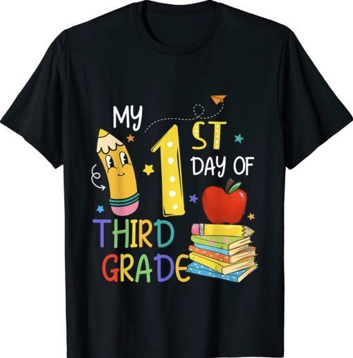 Back To School My First Day Of 3rd Grade Funny Colorful Tee Shirt