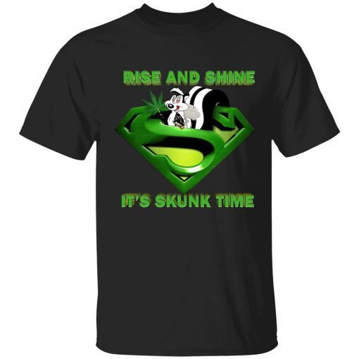 Squirrel rise and shine it’s skunk time tee shirt