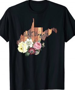 West Virginia Mountain Mama Almost Heaven Flowers Tee Shirt
