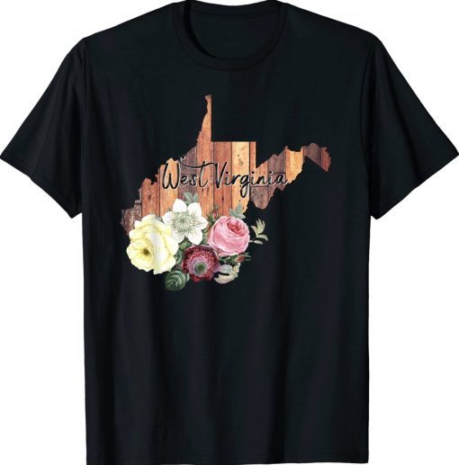 West Virginia Mountain Mama Almost Heaven Flowers Tee Shirt