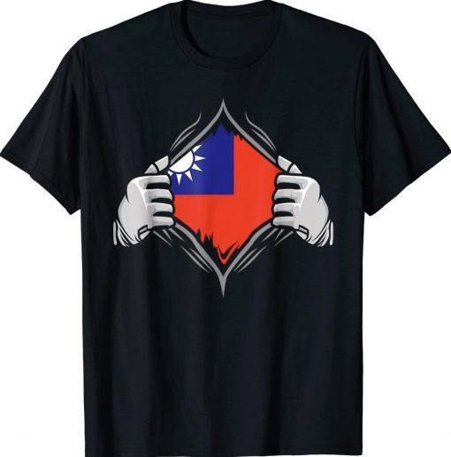 Super Taiwan Heritage Proud Taiwanese Roots Flag Tee Shirt