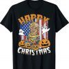 Happy Christmas Halloween American Flag Boo Joe Biden Tee Shirt