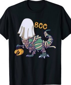 Ghost Mummy Dinosaur Funny Boo Halloween Pumpkin Tee Shirt