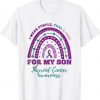 I Wear Purple Teal Pink For My Son Thyroid Cancer Awareness Tee Shirt