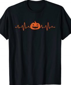 Pumpkin Heartbeat Funny Halloween Party Love Pumpkins Pulse Tee Shirt