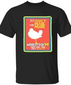 30 years of and peace music woodstock 9 rome new york tee shirt