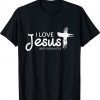 I Love Jesus But I Cuss a Little with Cross Tee Shirt