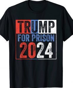 Anti-Trump America Flag Trump Prison 2024 Tee Shirt