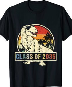 Class Of 2035 Grow With Me First Day Of School Dinosaur Tee Shirt