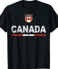 Canada Soccer Fans Jersey Canadian Flag Football Lovers Tee Shirt