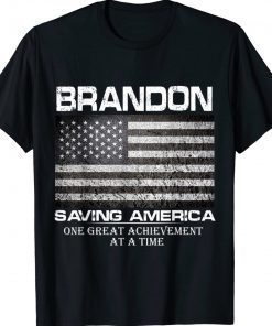 US Flag Dark Brandon Saving America Tee Shirt