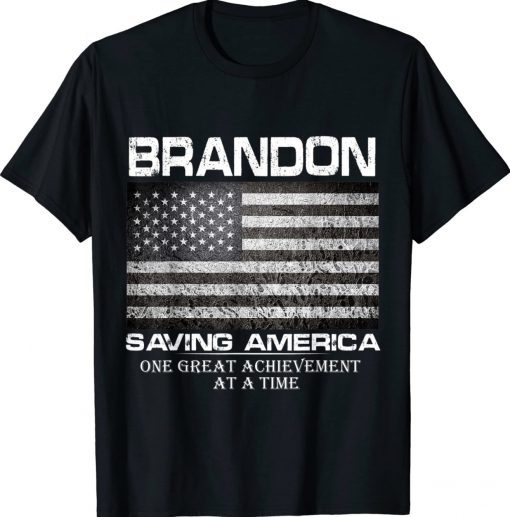 US Flag Dark Brandon Saving America Tee Shirt