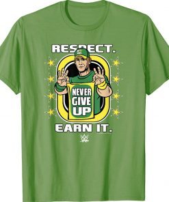 WWE John Cena Respect Earn It Cartoon Wrestler Tee Shirt