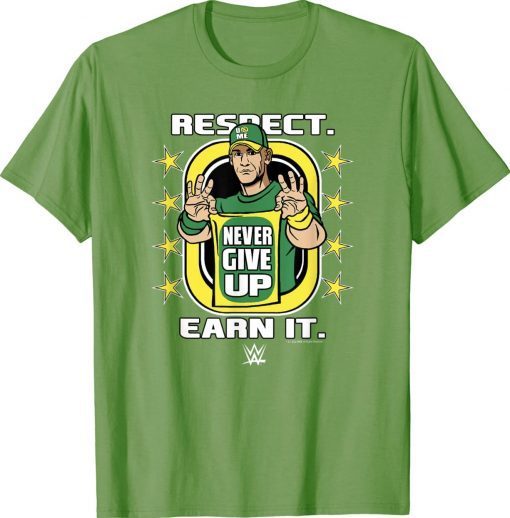 WWE John Cena Respect Earn It Cartoon Wrestler Tee Shirt
