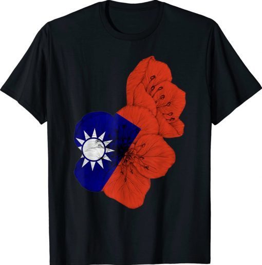 Taiwan Flag Plum Blossom Taiwan Support Tee Shirt