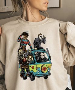 Halloween Horror Movie Car Funny Horror Movie Characters Tee Shirt