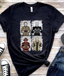 Horror Mugshot Horror Movie Characters Spooky T-Shirt