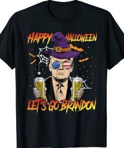 Trump Drinking Beer Halloween Costume Sarcastic Anti Biden Tee Shirt