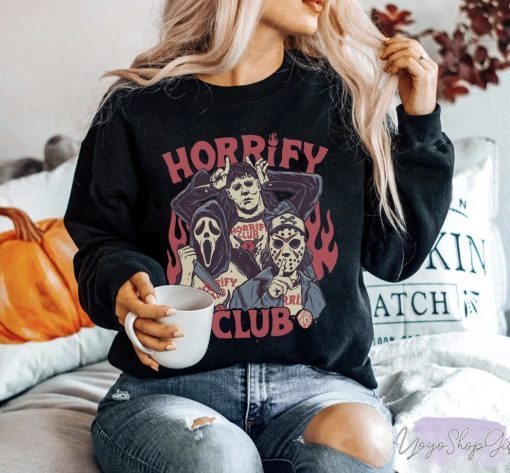 Horrify Club Halloween Hell Devil Fire Horror Characters Gift T-Shirt