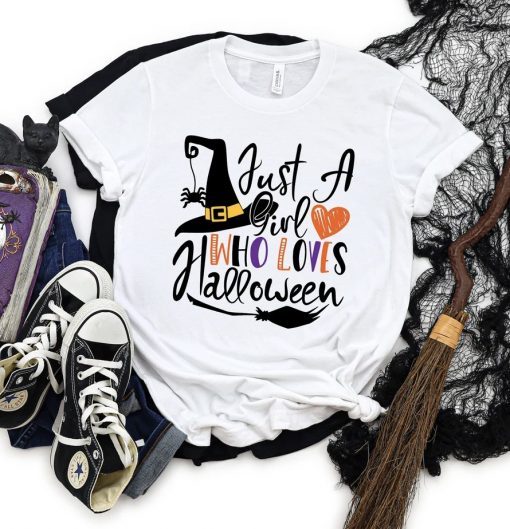 Just A Girl Who Loves Scary Halloween Tee Shirt