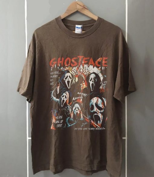 Vintage Ghostface Horror Movie Let's Watch Scary Tee Shirt