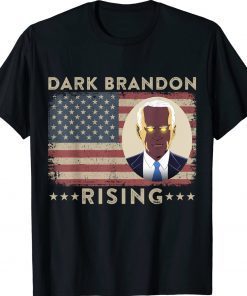 Dark Brandon is Rising Dark Brandon Rises Pro Biden USA Flag Tee Shirt