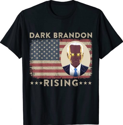 Dark Brandon is Rising Dark Brandon Rises Pro Biden USA Flag Tee Shirt